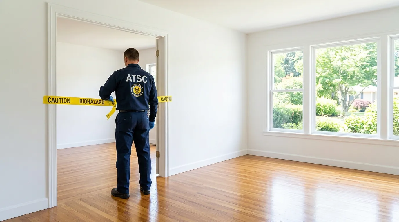 Certified biohazard cleanup crew performing Decomposition Cleanup in Champion Heights